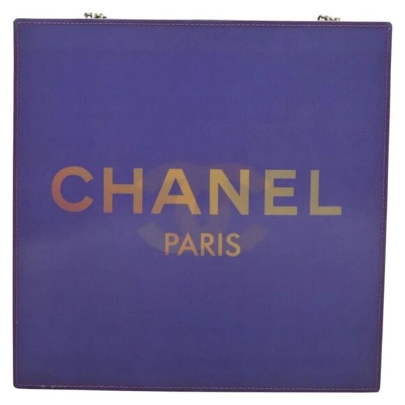 CHANEL Hologram Chain Shoulder Bag Vinyl Purple CC Auth 128454V - Picture 3 of 16